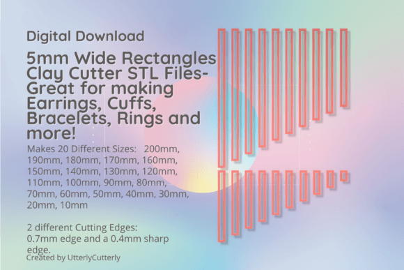5mm Wide Rectangle Clay Cutter - Geometr: Integrating Digital STL Files into Creative Workflows