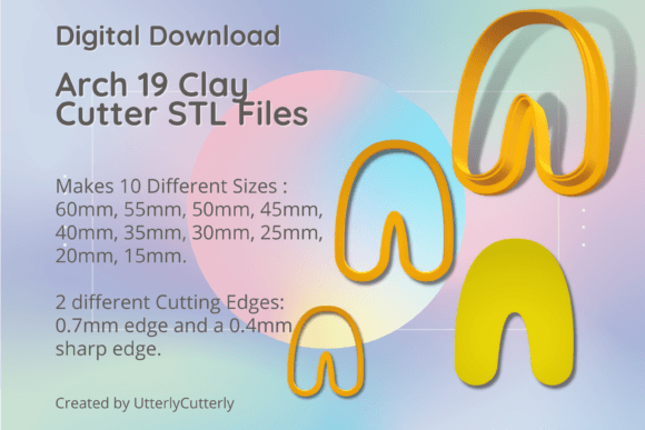 Arch Shape 19 Clay Cutter - Arc STL Digi: Evaluating Digital Versatility for Polymer Clay and Baking