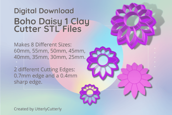 Boho Daisy 1 Clay Cutter STL Digital Download