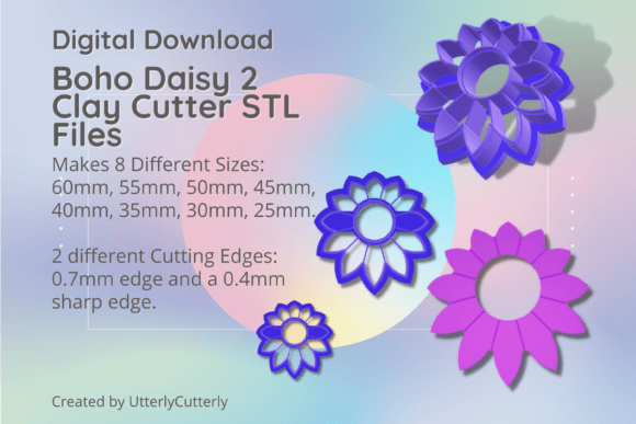 Boho Daisy 2 Clay Cutter - STL Digital: Versatile Designs for Makers