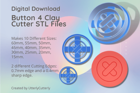 Button Shape 4 Clay Cutter - Crafter STL: Digital Precision for Makers