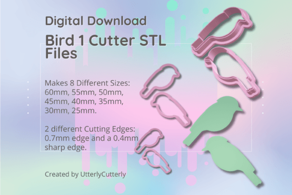 Clay Cutter STL File Bird 1- Earring Dig: A Versatile Digital Asset for Makers