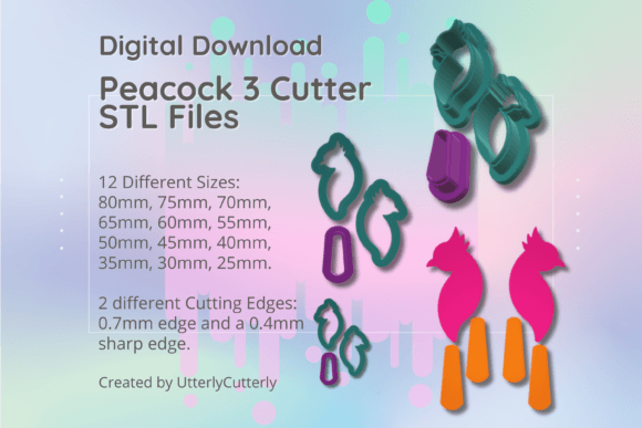 Clay Cutter STL File - Peacock 3 Digital Download