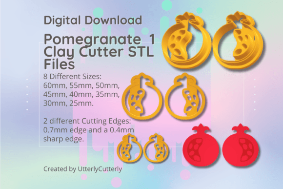 Clay Cutter STL File Pomegranate 1- Earr: Strategic Asset for Digital Fabrication