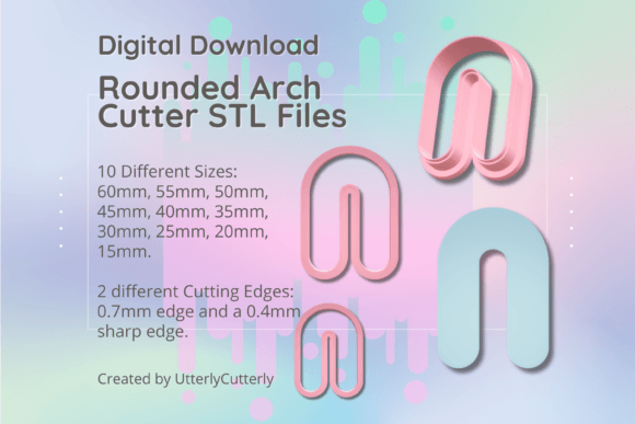 Clay Cutter STL File Rounded Arch: Elevating Handmade Jewelry and Decor