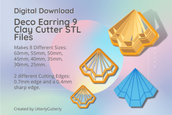 Deco Earring 9 Clay Cutter - Earring STL: Evaluating Digital Cutter Bundles for Polymer Clay and Baking