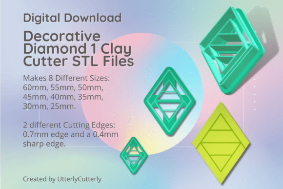 Decorative Diamond 1 Clay Cutter - Vinta STL Files