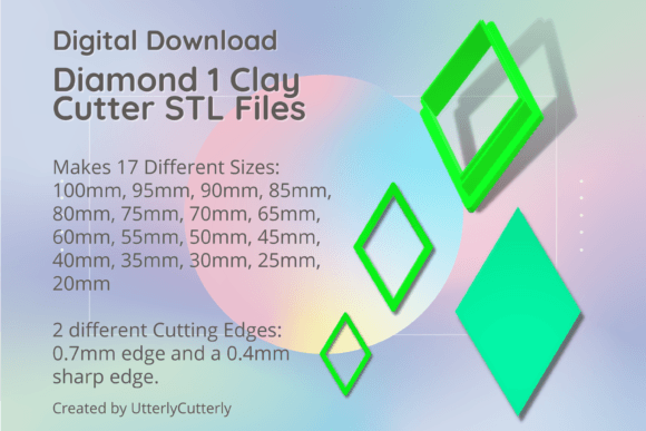 Diamond 1 Clay Cutter - Basic Shape Geom: A Digital STL Guide for Makers