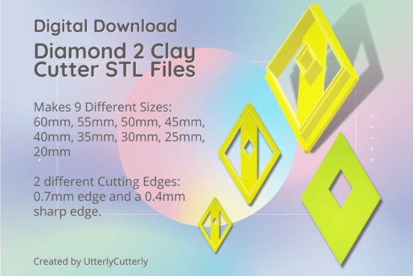 Diamond 2 Clay Cutter - Donut Geometric: Evaluating Digital STL Files for Polymer Clay and Baking