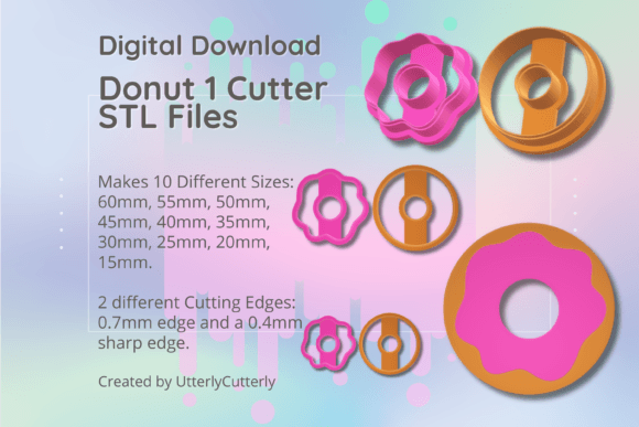 Donut Clay Cutter STL File for Earrings & Crafts