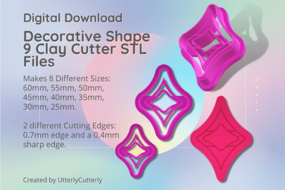 Elevating Handmade Crafts with the Decorative Shape 9 Clay Cutter - Vintage STL Bundle