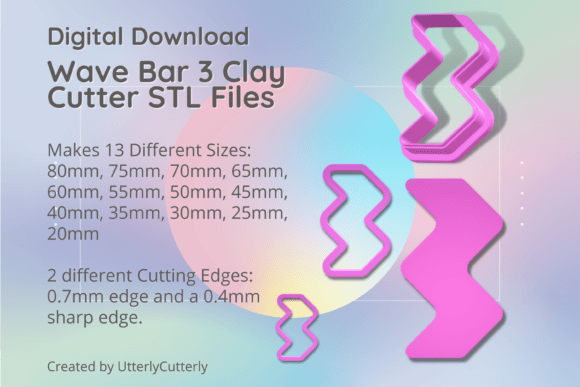 Elevating Polymer Clay and Culinary Design with the Wave Bar 3 Clay Cutter STL Digital File