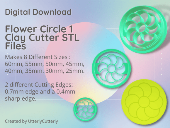 Flower Circle 1 Clay Cutter - STL Digital File for Precision Jewellery Making