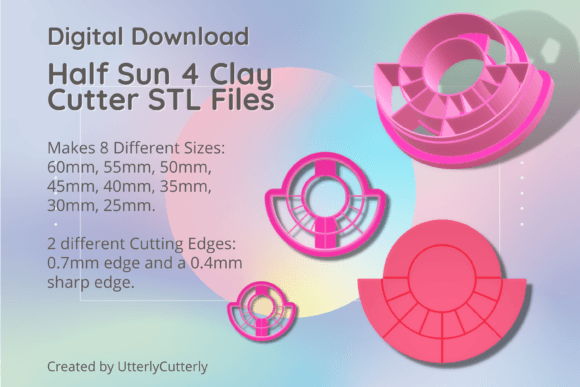 Half Sun 4 Celestial Clay Cutter STL Bundle