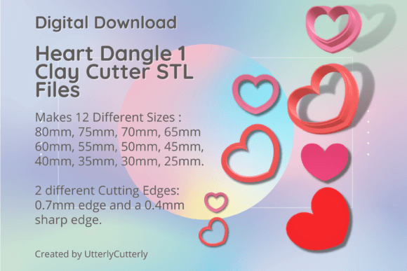 Heart Dangle 1 Clay Cutter: Valentine's STL