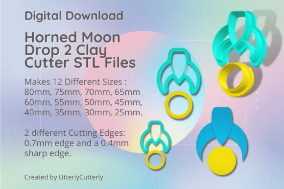 Horned Moon Drop 2 Clay Cutter - Celesti: Strategic Asset for Digital Fabrication