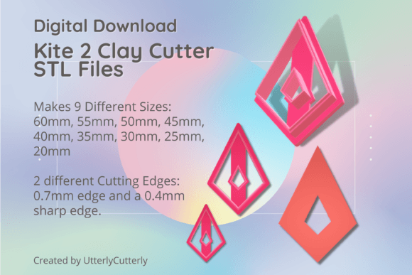 Kite 2 Clay Cutter - Donut Geometric STL: Digital Precision for Makers