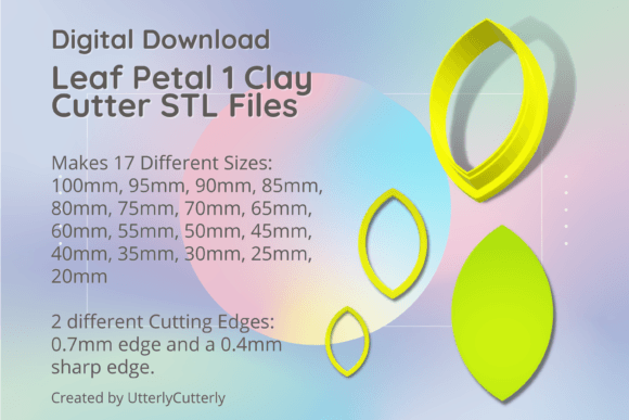 Leaf Petal 1 Clay Cutter STL Files
