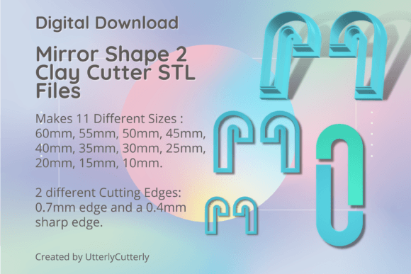 Mirror Shape 2 Clay Cutter STL: Digital File Bundle