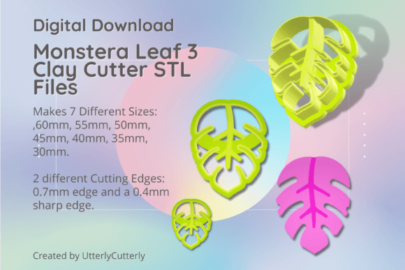 Monstera Leaf 3 Clay Cutter - Jungle STL: Digital Precision for Modern Makers