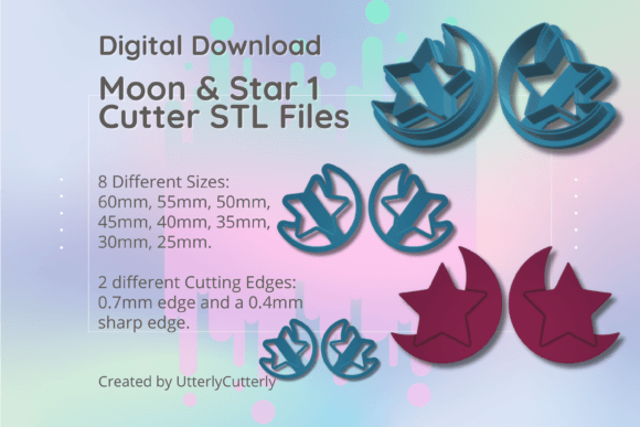 Moon and Sun Debossed Clay Cutter - Clay: A Digital STL Guide for Makers