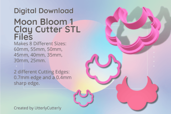 Moon Bloom 1 Clay Cutter - Celestial STL: Evaluating Digital Design Specs and Material Compatibility