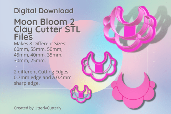 Moon Bloom 2 Clay Cutter: Celestial STL Digital Pack