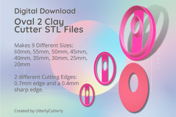 Oval 2 Clay Cutter - Donut Geometric STL: Precision Digital Files for Makers