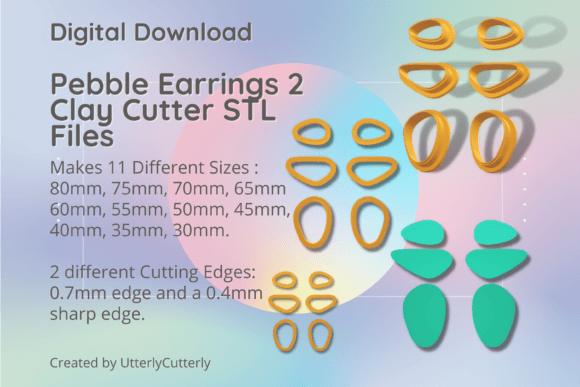 Pebbles 2 Clay Cutter - Organic Shape ST: Evaluating Digital STL Files for Custom Polymer Clay and Cookie Tools
