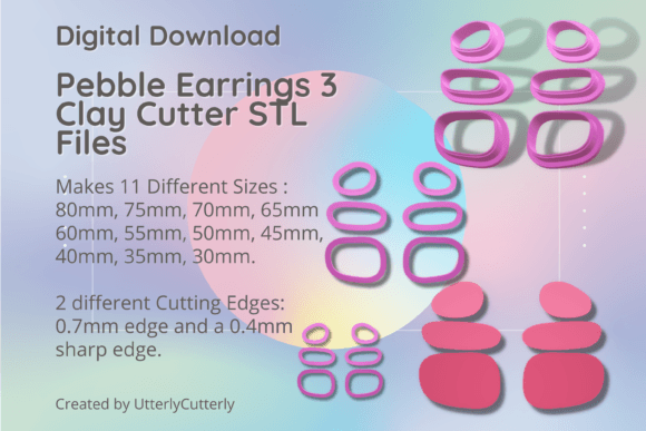 Pebbles 3 Clay Cutter: Organic Shape STL Files