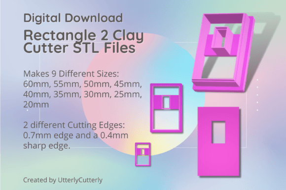 Rectangle 2 Clay Cutter: Donut Geometri STL Files