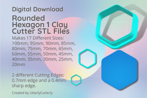 Rounded Hexagon Clay Cutter STL: Basic Shape Guide