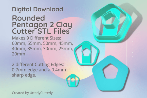 Rounded Pentagon 2 Clay Cutter - Donut G: Digital STL Evaluation