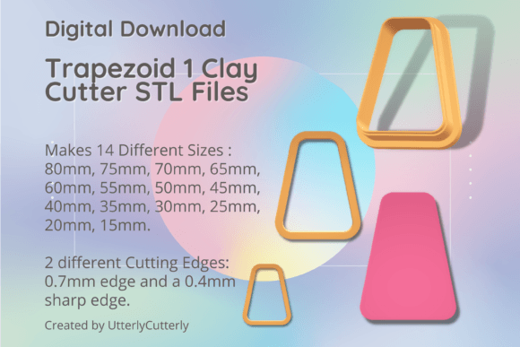 Trapezoid 1 Clay Cutter - Earring STL Di: Digital Precision for Modern Makers