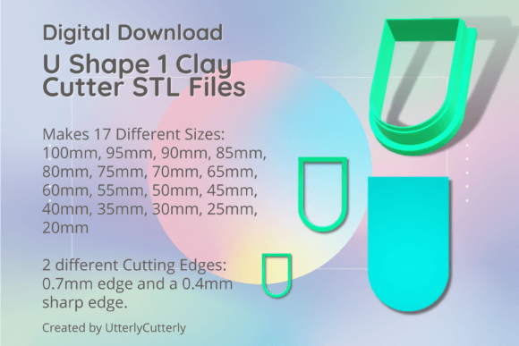 U Shape Arch Clay Cutter - Basic Shape G: Digital STL Files for Versatile Crafting