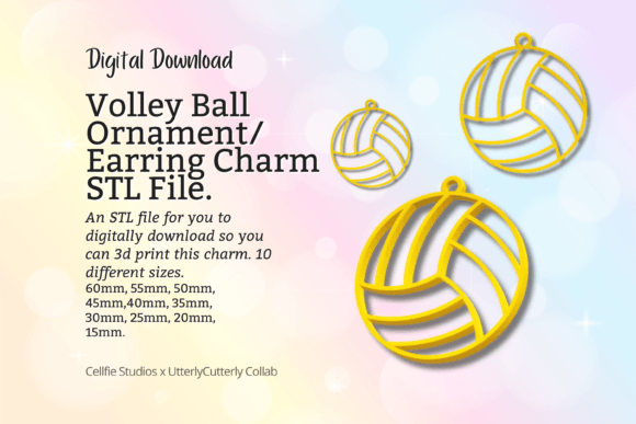 Volley Ball Earring Charm STL File - Dig