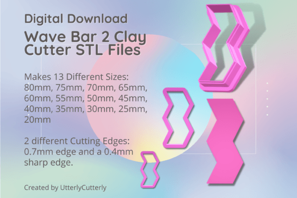 Wave Bar 2 Clay Cutter STL Digital File